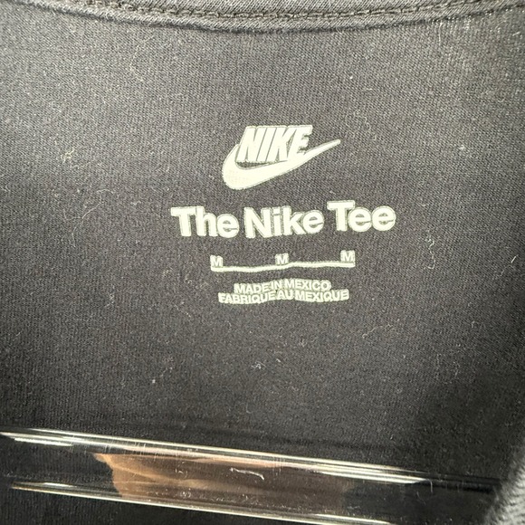 Nike Sportswear Mens Long Sleeve Cotton Tee Black Embroidered Logo Medium - Picture 3 of 5